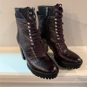 Vince Camuto Purple leather booties 7.5